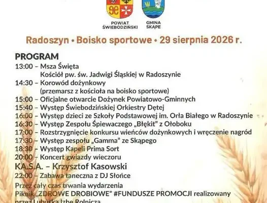 Dożynki Powiatowo-Gminne 2026 w Radoszynie – święto plonów z gwiazdą wieczoru