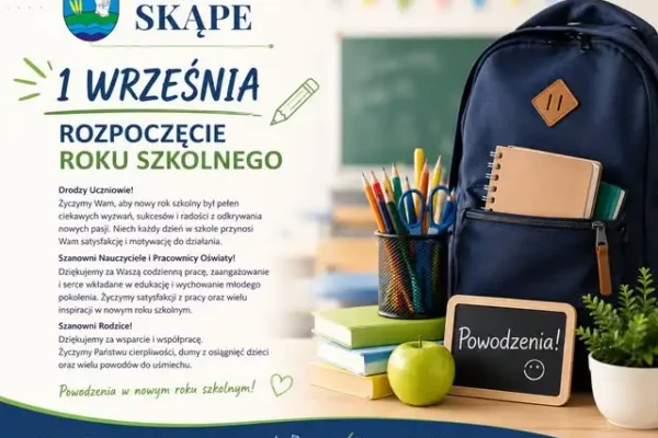 Nowy rok szkolny 2026/2027 w Gminie Skąpe – życzenia dla uczniów, nauczycieli i rodziców
