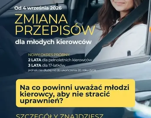 Nowe przepisy dla młodych kierowców: okres próbny i surowe kary