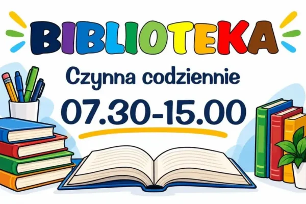 Szkolna biblioteka zaprasza uczniów – pomoc w wyborze lektur i codzienne godziny otwarcia