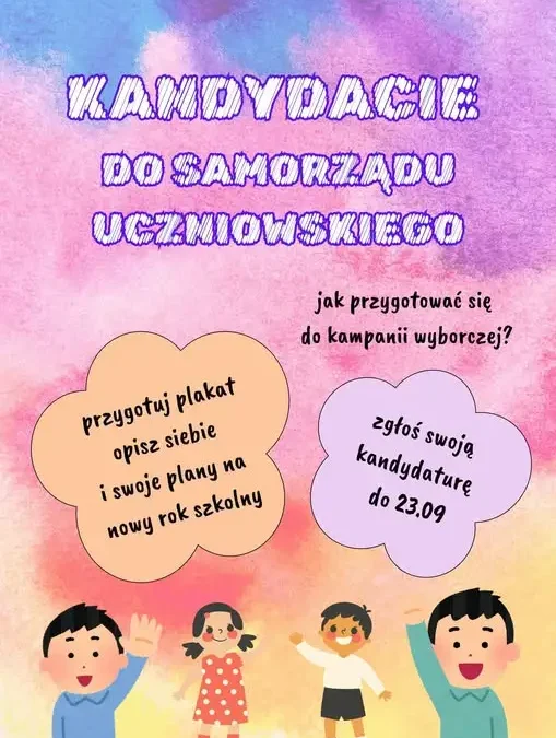 Wybory do Samorządu Uczniowskiego – zgłoszenia tylko do 23 września
