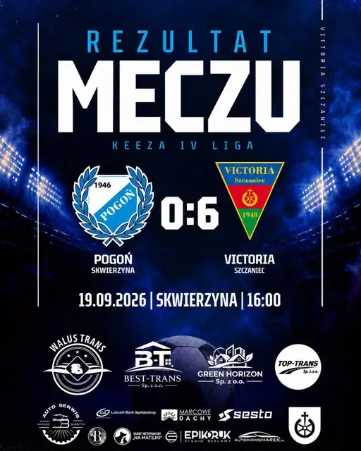 Victoria Szczaniec rozbiła Pogoń Skwierzyna 6:0 w meczu IV ligi