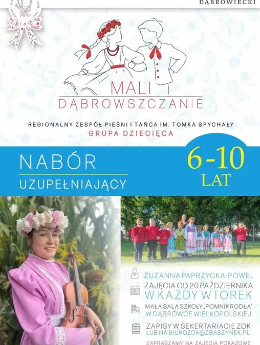 Zbąszynek: nabór do dziecięcej grupy folklorystycznej „Mali Dąbrowszczanie”