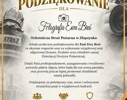 Fotografka Ewa Breś nowym sponsorem OSP Zbąszynek