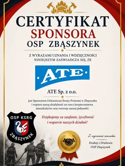 Firma ATE ze Zbąszynia nowym sponsorem OSP Zbąszynek