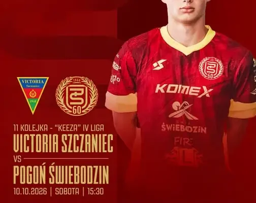 Pogoń Świebodzin zmierzy się z liderem IV Ligi Lubuskiej – Victorią Szczaniec