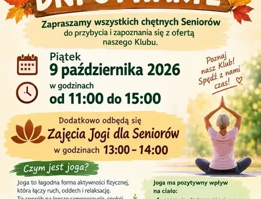 Dni otwarte Klubu Seniora w Szczańcu – 9 października 2026