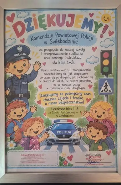 Świebodzin: policjanci uczyli najmłodszych, jak bezpiecznie poruszać się po drogach