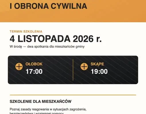 Gmina Skąpe organizuje bezpłatne szkolenie z ochrony ludności i obrony cywilnej