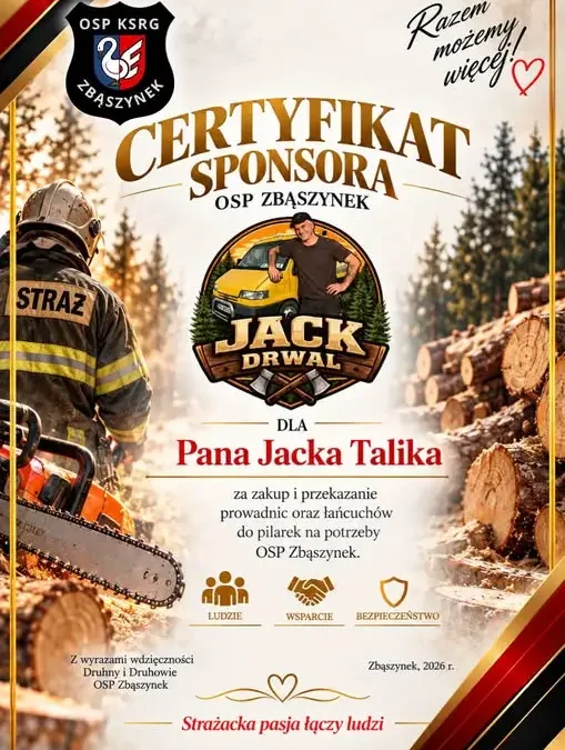 Nowy sponsor wspiera strażaków z OSP Zbąszynek