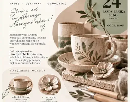 Warsztaty ceramiczne w Szczańcu – stwórz własny kubek i ceramiczne kwiaty