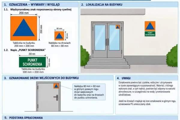 Jak prawidłowo oznakować punkt schronienia? Nowe wytyczne dla budynków