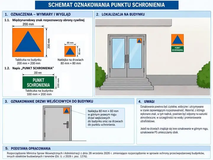 Jak prawidłowo oznakować punkt schronienia? Nowe wytyczne dla budynków