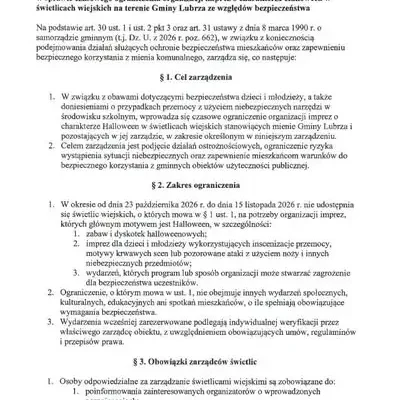 Gmina Lubrza ogranicza imprezy halloweenowe w świetlicach wiejskich