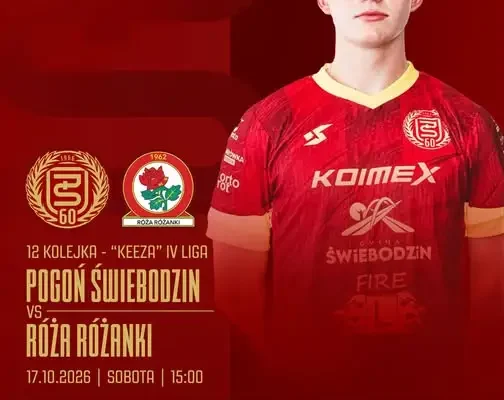Pogoń Świebodzin zmierzy się z Różą Różanki w 12. kolejce IV Ligi Lubuskiej