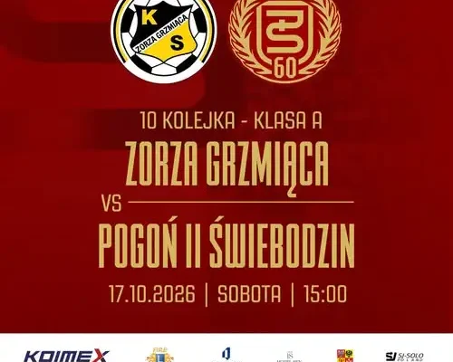 Pogoń II Świebodzin zagra w sobotę z Zorzą Grzmiąca