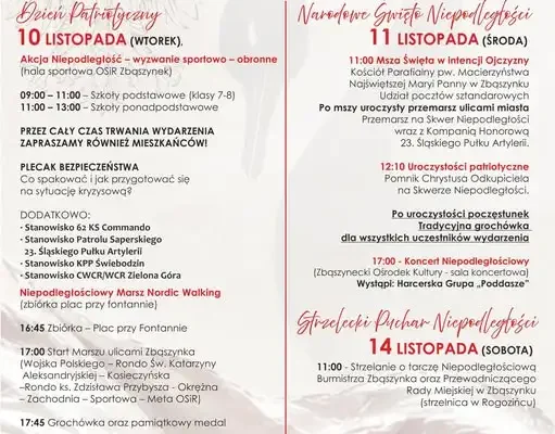 Zbąszynek zaprasza na obchody Narodowego Święta Niepodległości