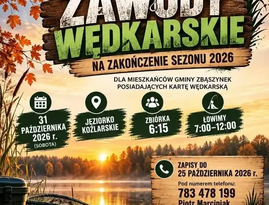 Zawody wędkarskie na zakończenie sezonu 2026 w Gminie Zbąszynek