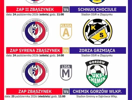 Weekend pełen piłkarskich emocji w Zbąszynku i okolicach – sprawdź harmonogram meczów